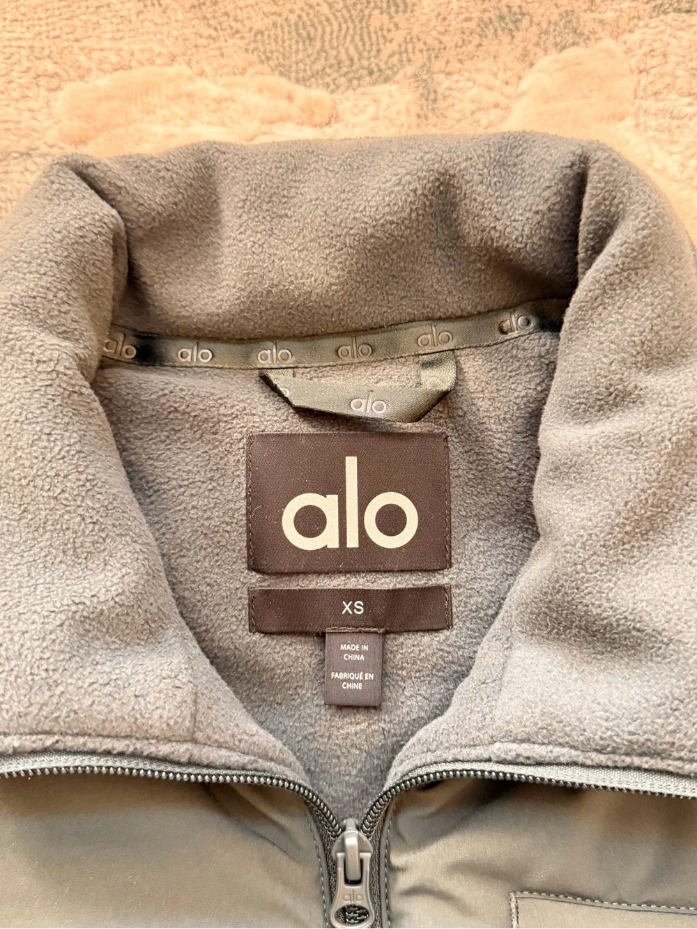 ALO Yoga  Fleece Zip Vest in Slate Green